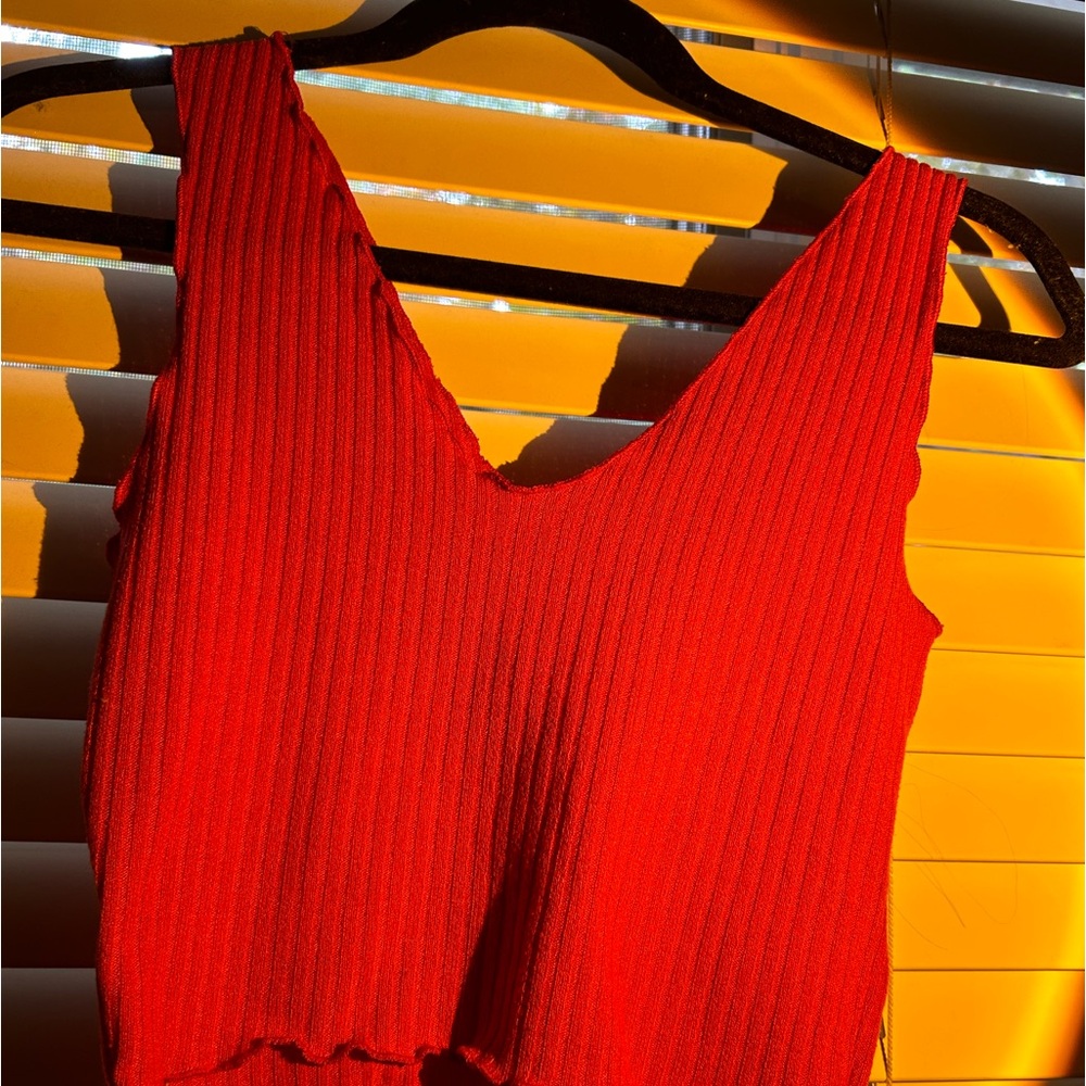 Red crop top